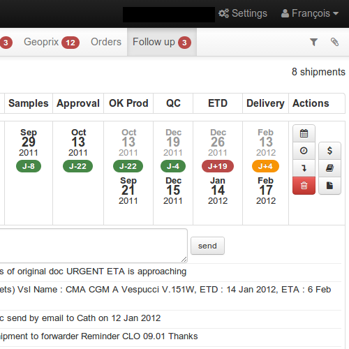 Suivez vos expéditions.